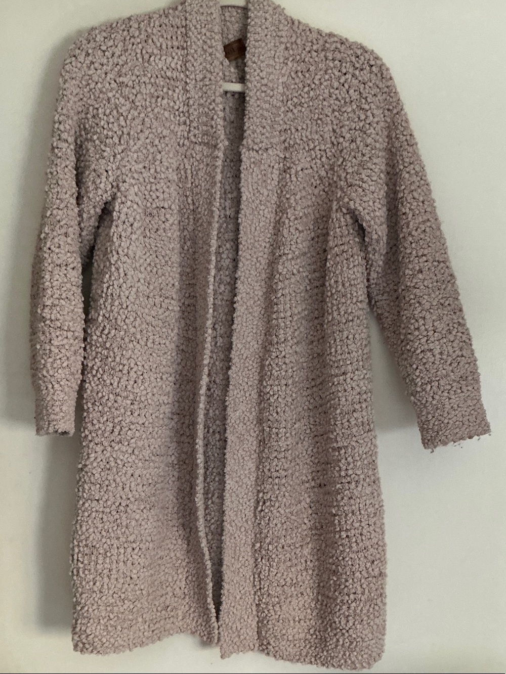 POL Plush Open-Front Teddy Jacket - Light Mauve